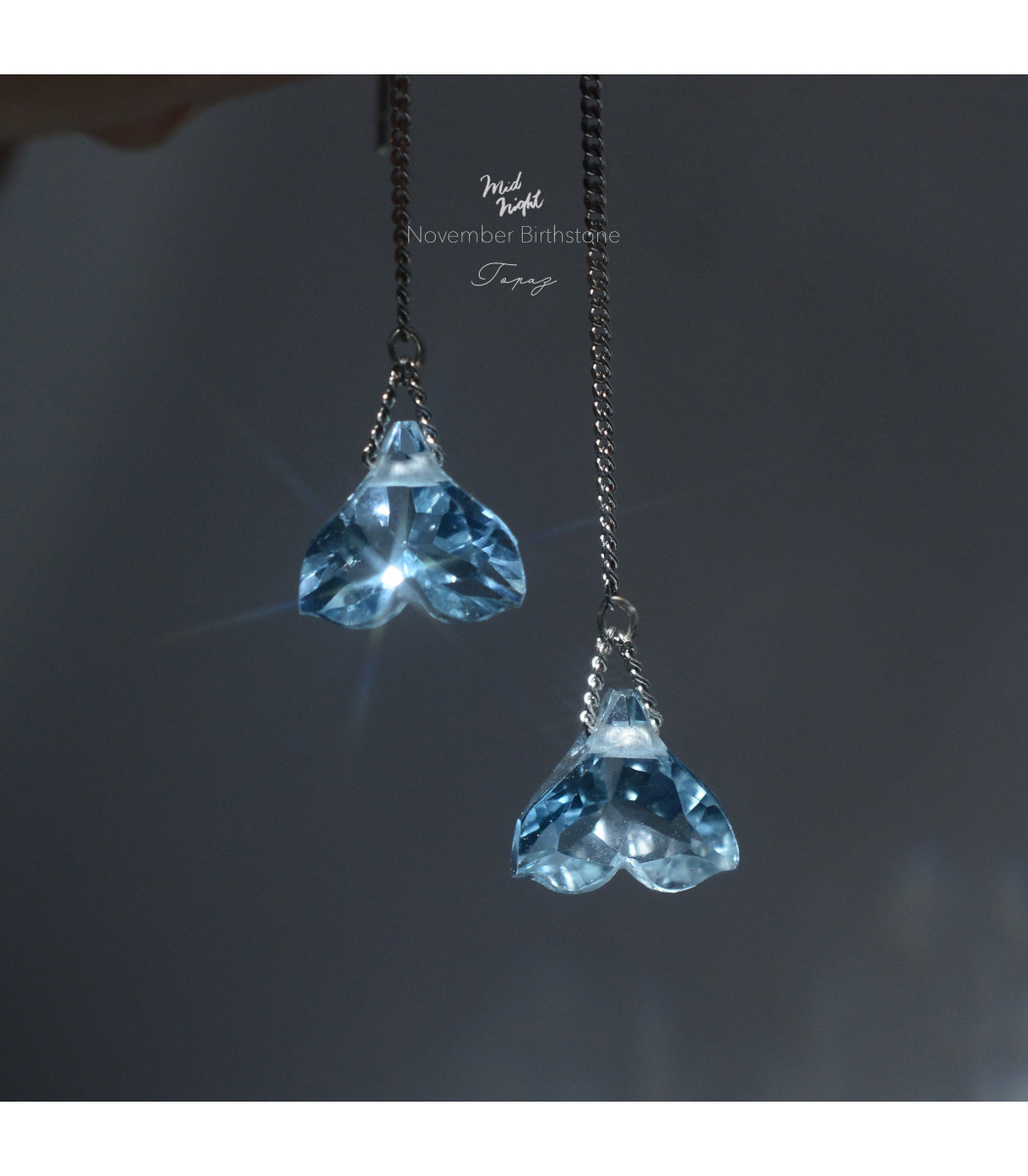 Limited Collection-Topaz Whale Tail Earring